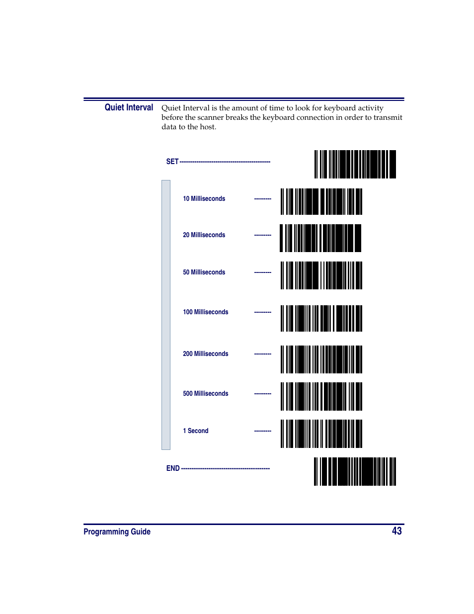 Quiet interval | Oregon PowerScan Handheld Laser Scanner User Manual | Page 49 / 156