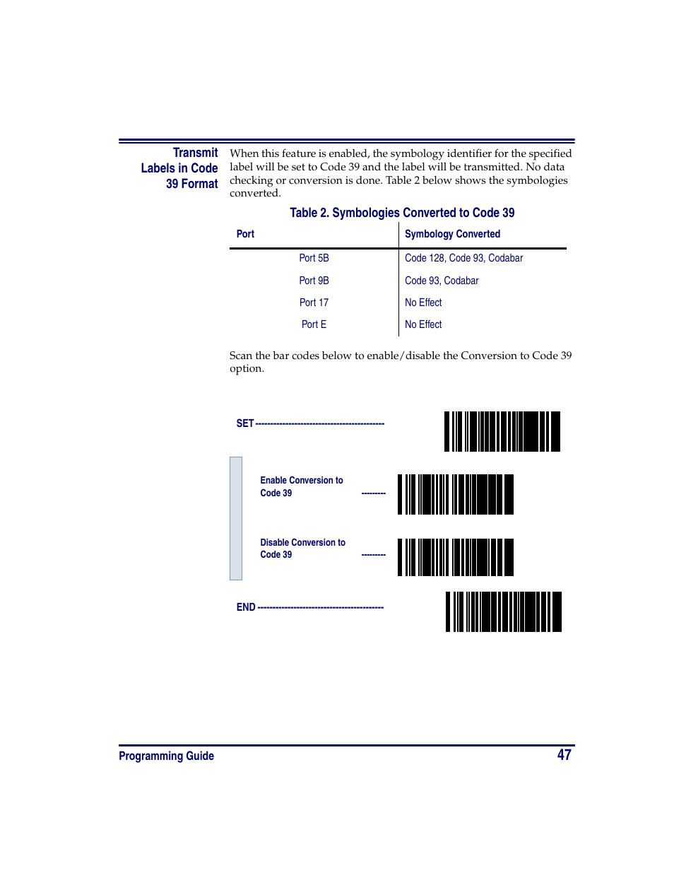 Transmit labels in code 39 format | Oregon PowerScan Handheld Laser Scanner User Manual | Page 53 / 156