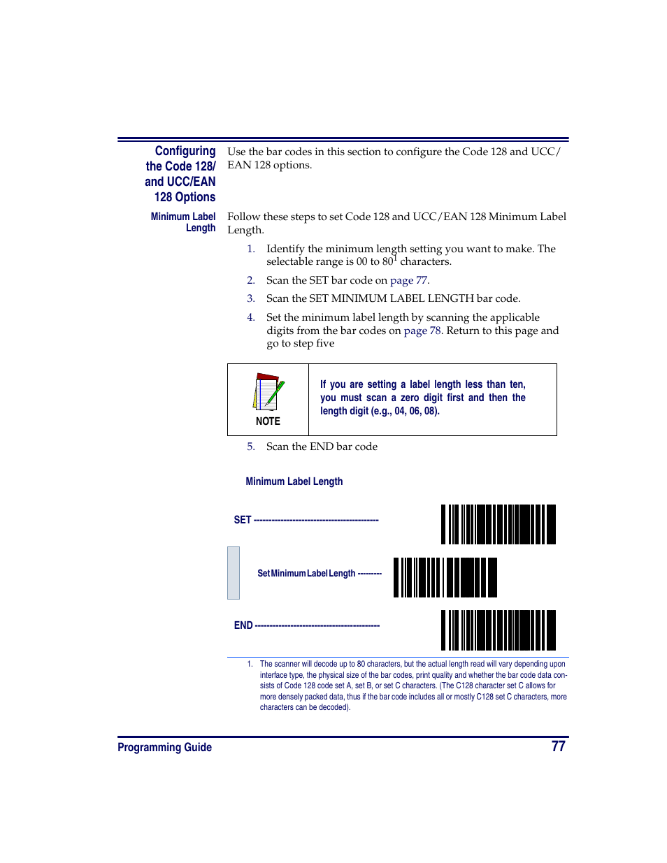 Configuring the code 128/ and ucc/ean 128 options, Configuring the code 128/and ucc/ean 128 options | Oregon PowerScan Handheld Laser Scanner User Manual | Page 83 / 156