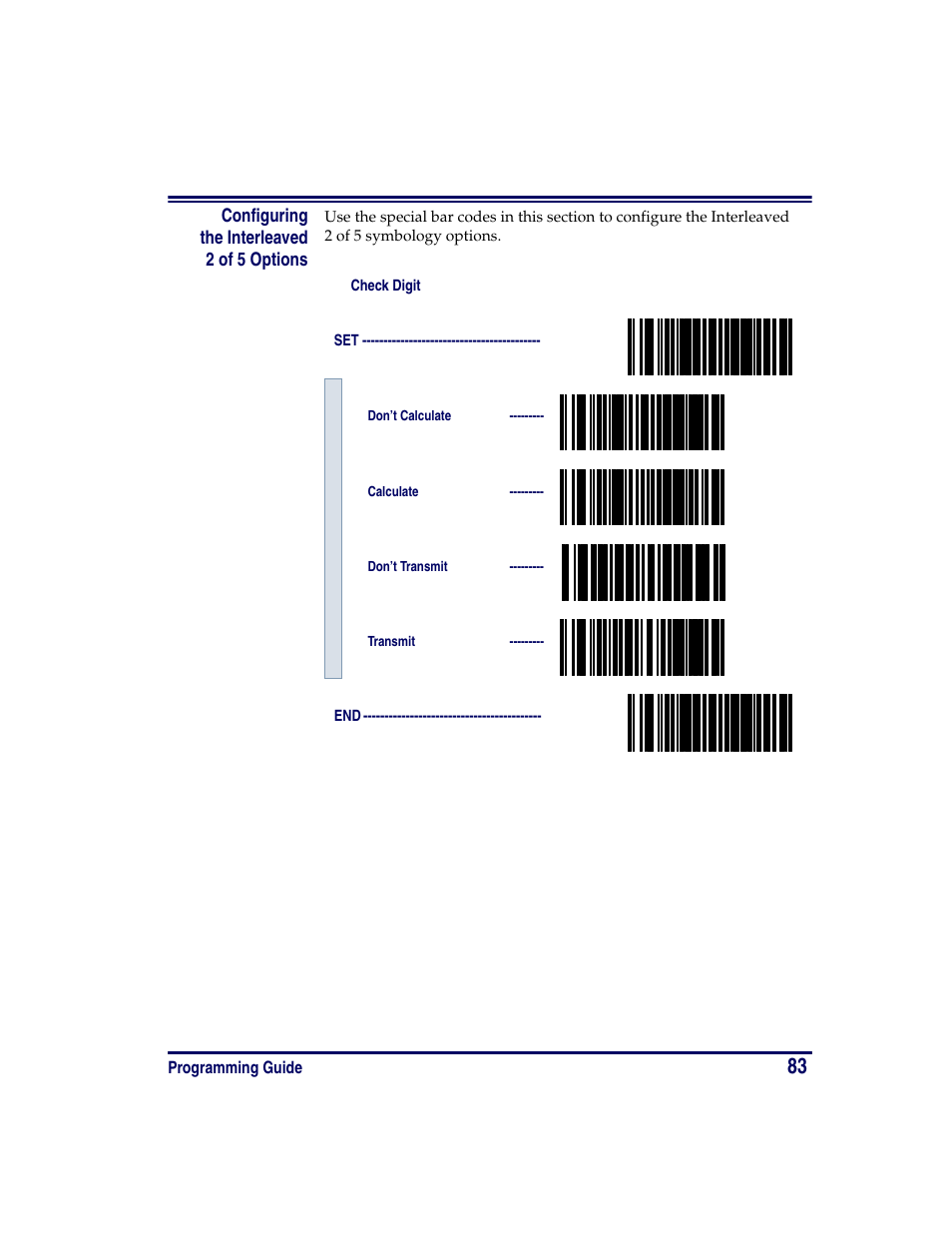 Configuring the interleaved 2 of 5 options | Oregon PowerScan Handheld Laser Scanner User Manual | Page 89 / 156