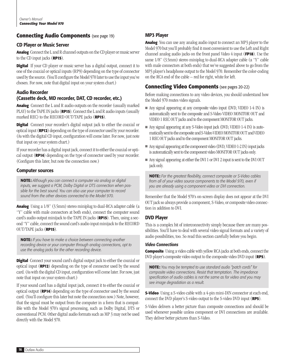 Outlaw Audio 970 User Manual | Page 16 / 48