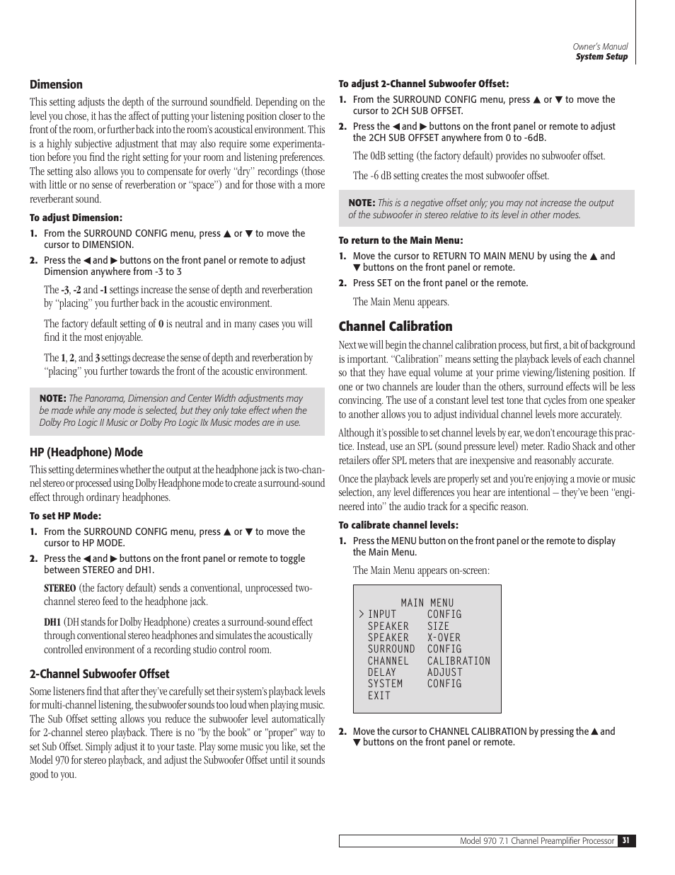 Outlaw Audio 970 User Manual | Page 31 / 48