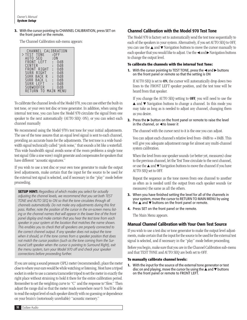 Outlaw Audio 970 User Manual | Page 32 / 48