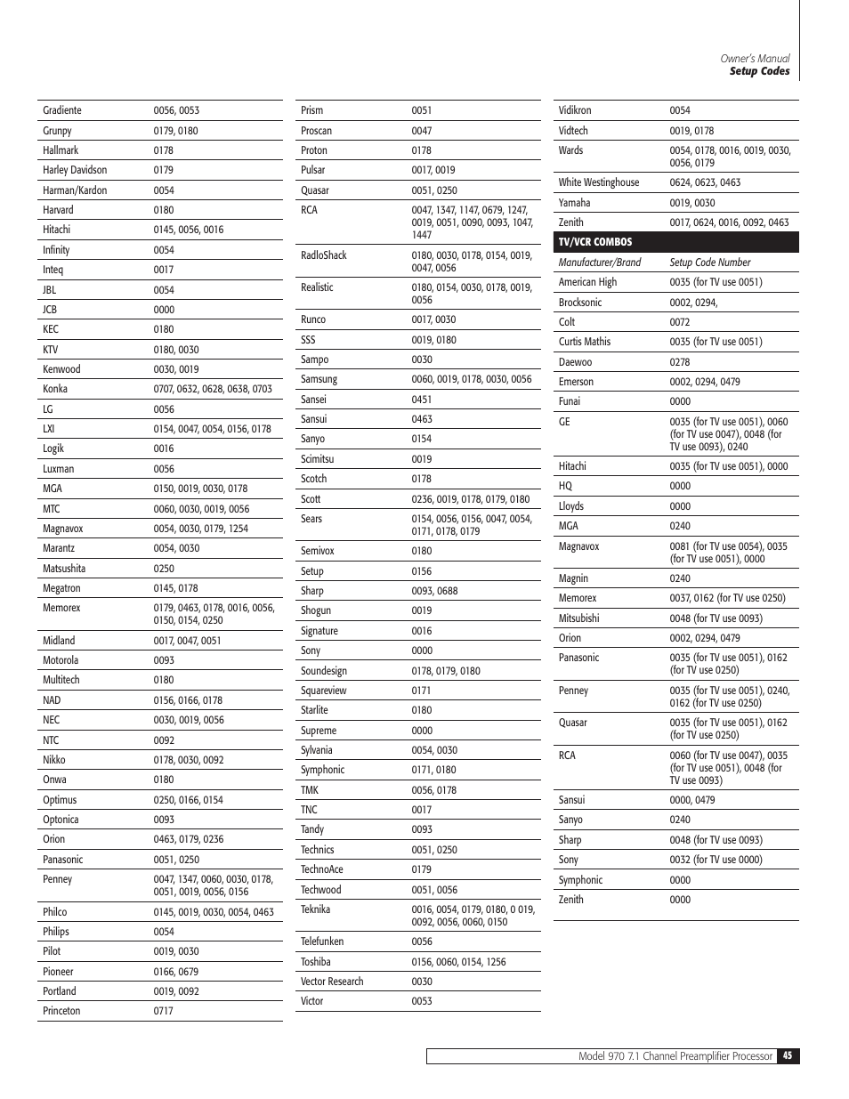 Outlaw Audio 970 User Manual | Page 45 / 48