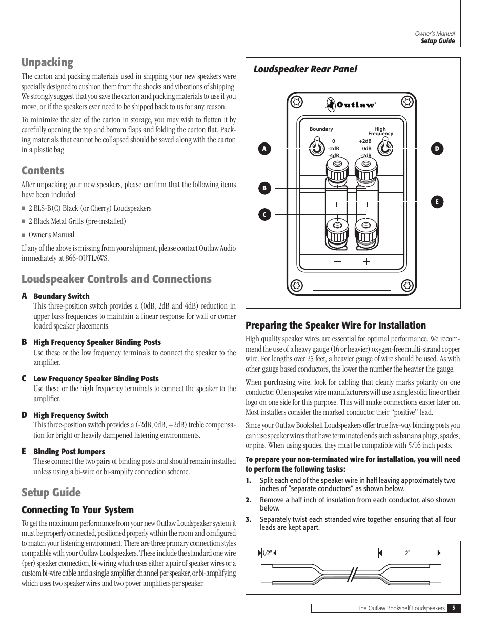 Outlaw Audio BLS-B(C) User Manual | Page 3 / 8