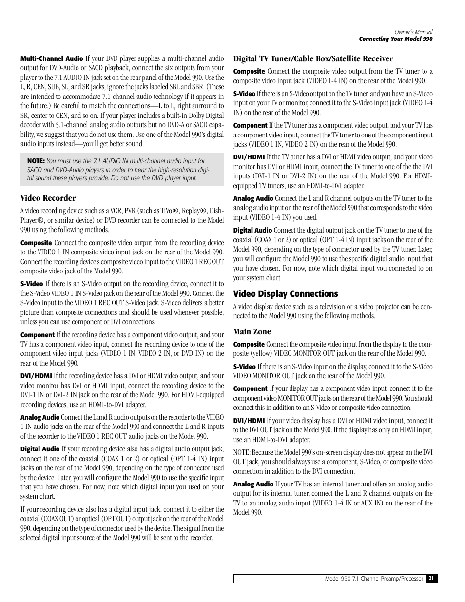 Outlaw Audio 990 User Manual | Page 21 / 52