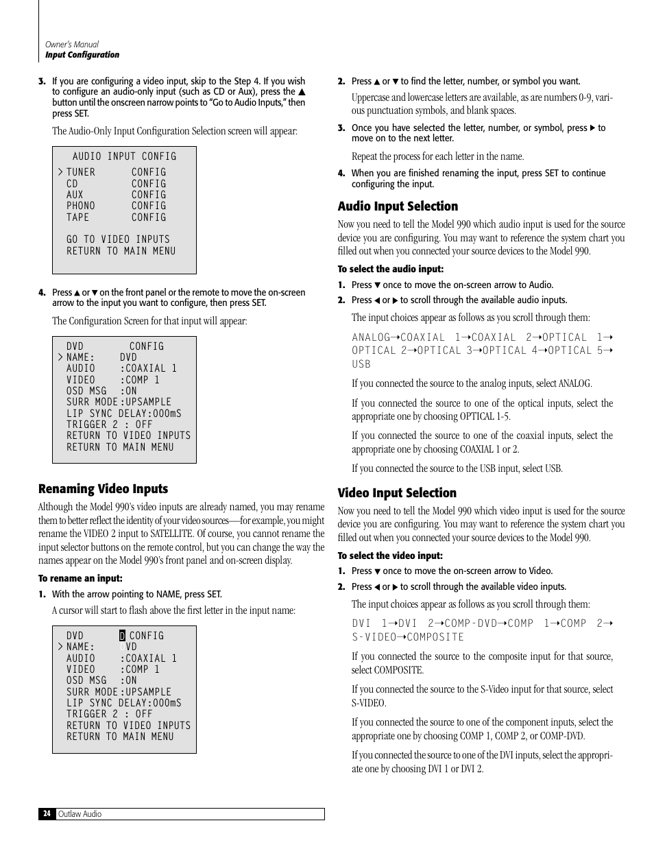 Outlaw Audio 990 User Manual | Page 24 / 52