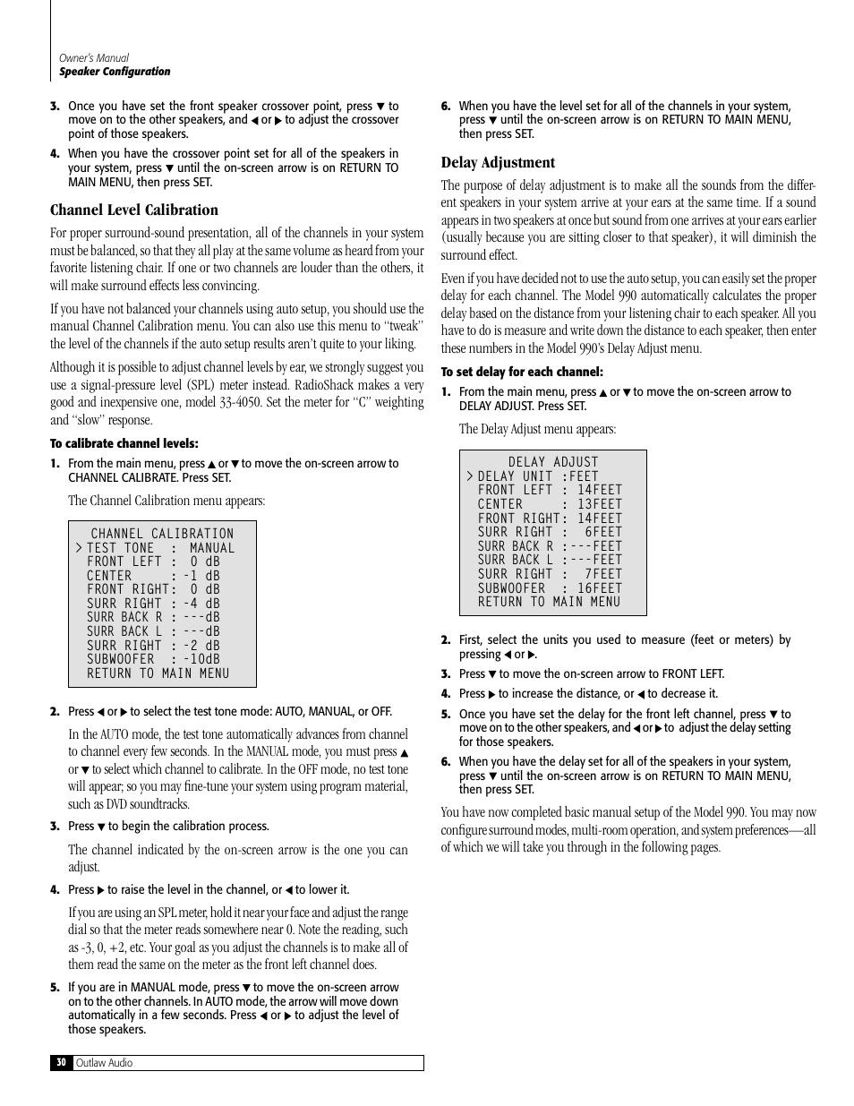 Outlaw Audio 990 User Manual | Page 30 / 52