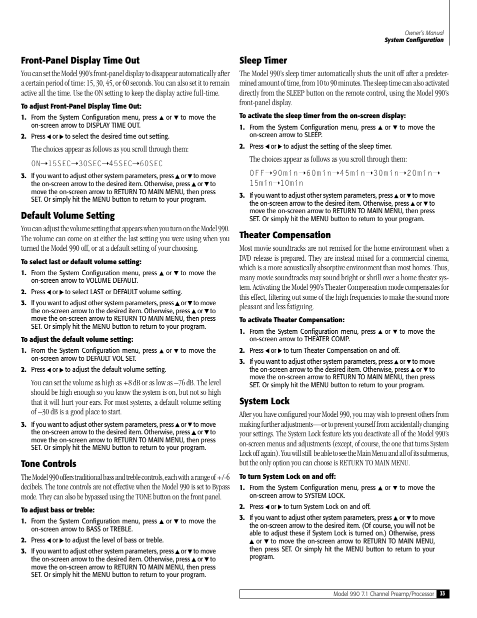 Outlaw Audio 990 User Manual | Page 33 / 52