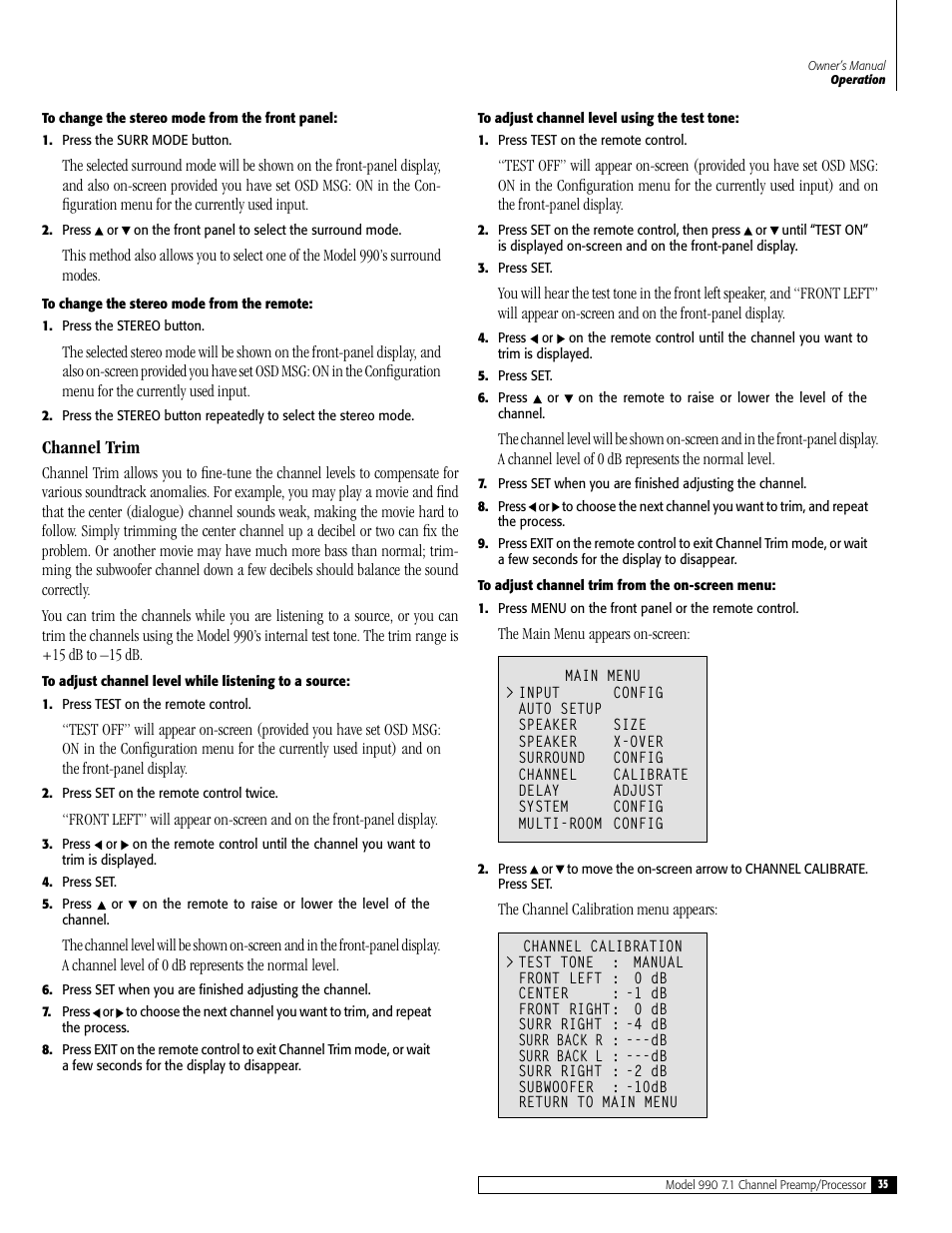 Outlaw Audio 990 User Manual | Page 35 / 52