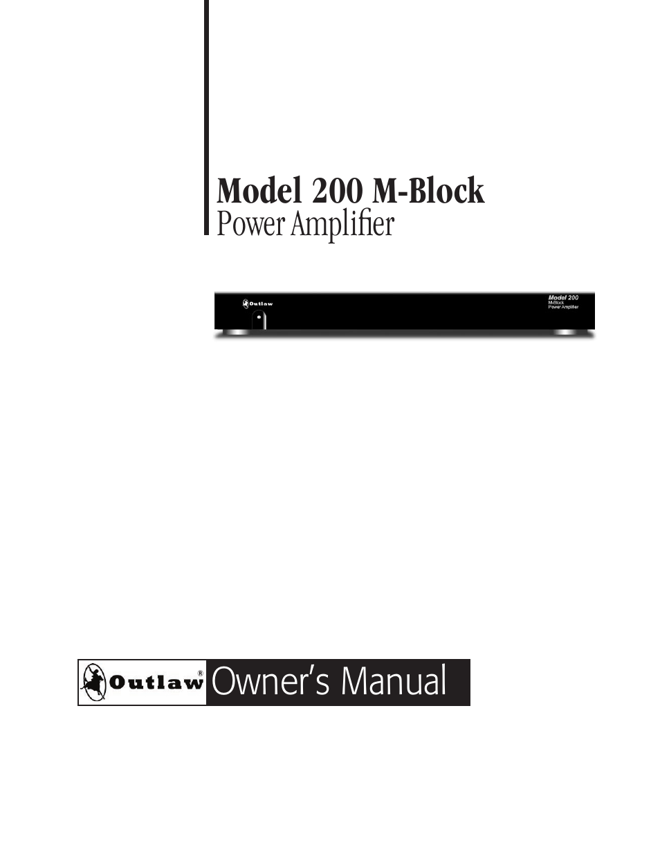 Outlaw Audio 200 M-Block User Manual | 12 pages