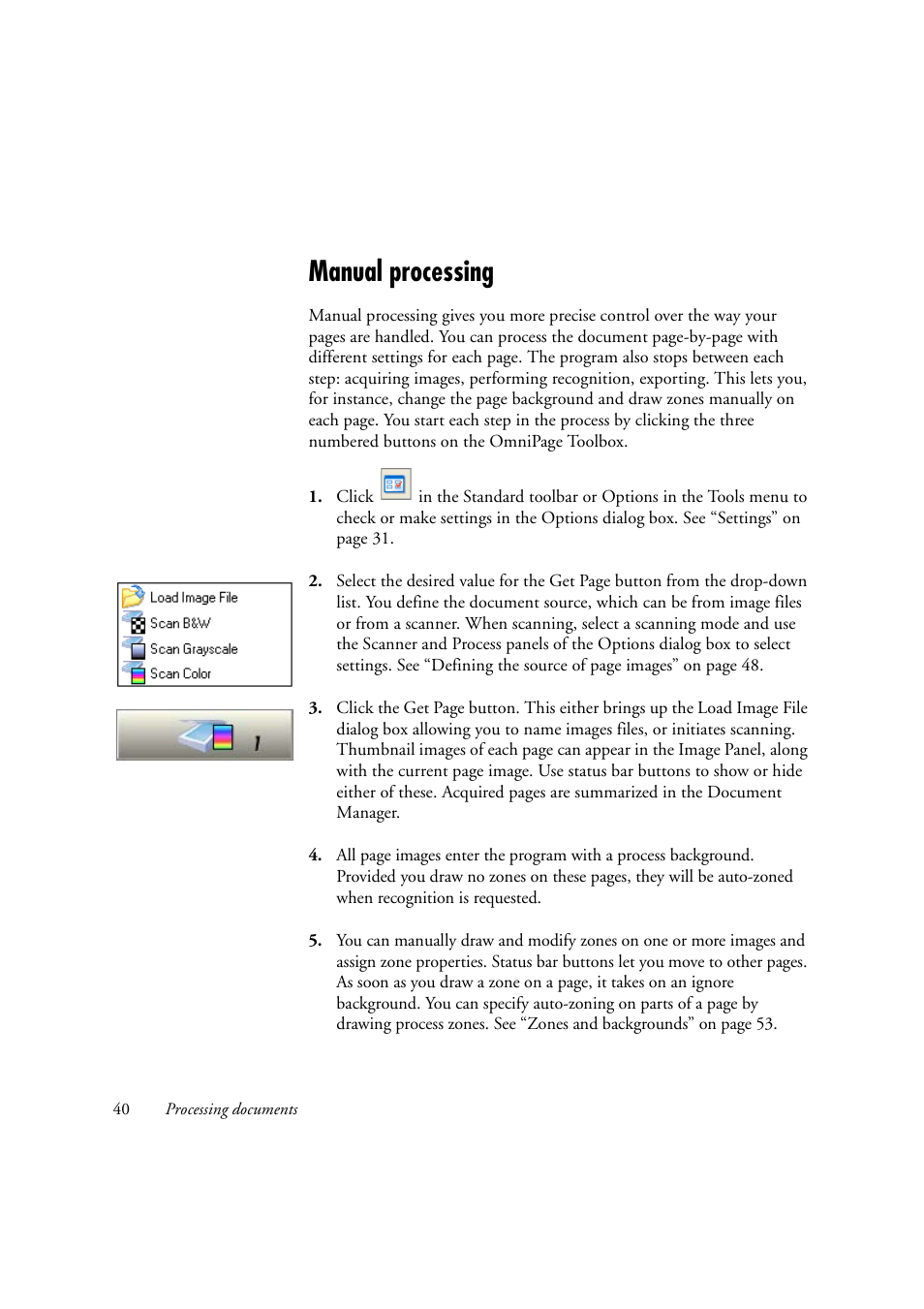 Manual processing | OmniWare Pro 12 ScanSoft User Manual | Page 40 / 100