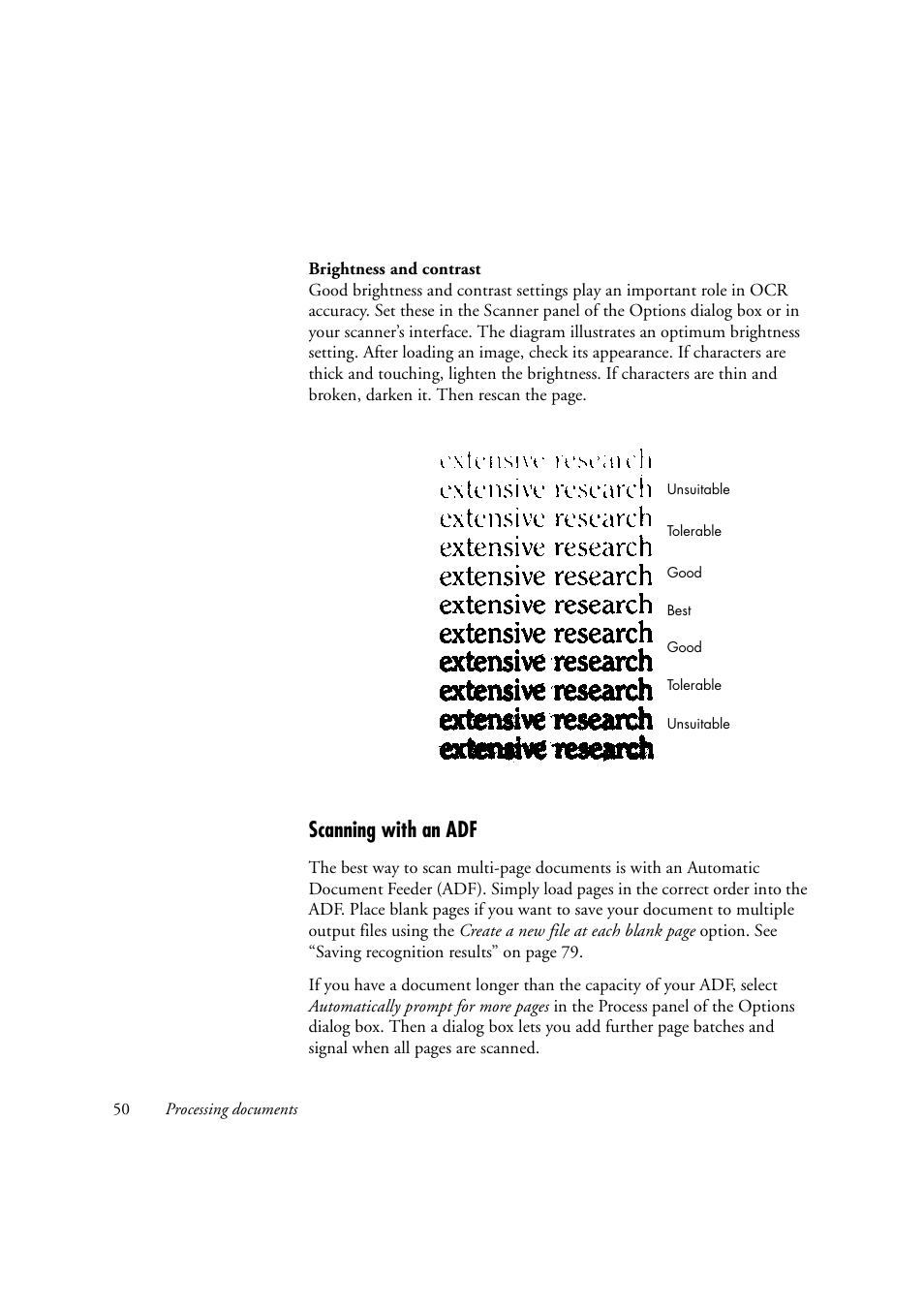 Scanning with an adf | OmniWare Pro 12 ScanSoft User Manual | Page 50 / 100