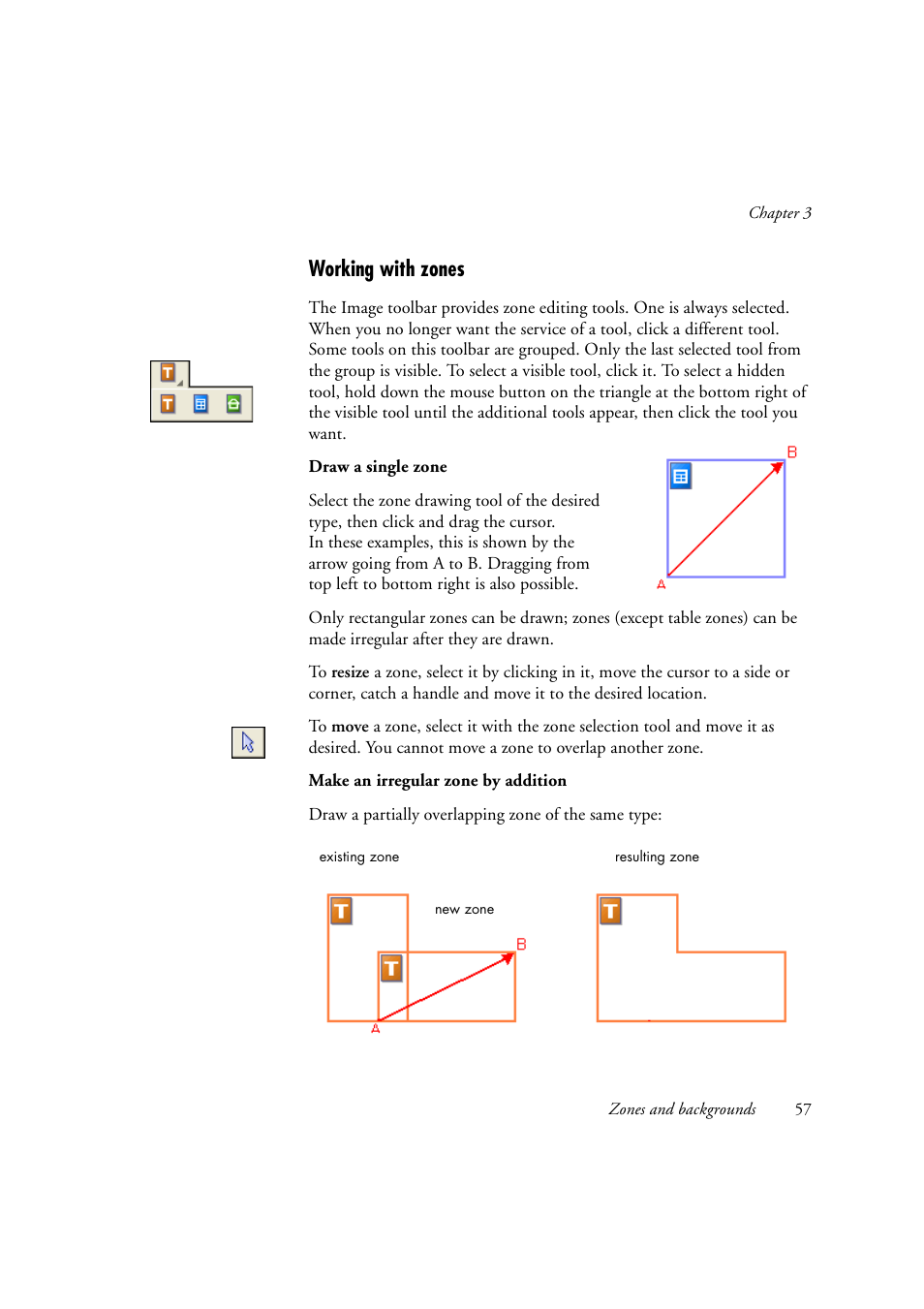 Working with zones | OmniWare Pro 12 ScanSoft User Manual | Page 57 / 100