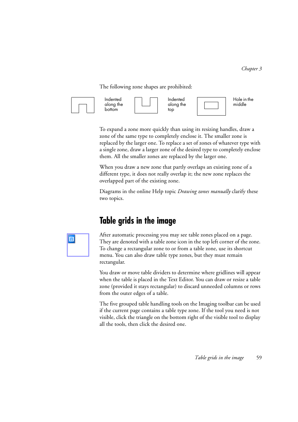 Table grids in the image | OmniWare Pro 12 ScanSoft User Manual | Page 59 / 100