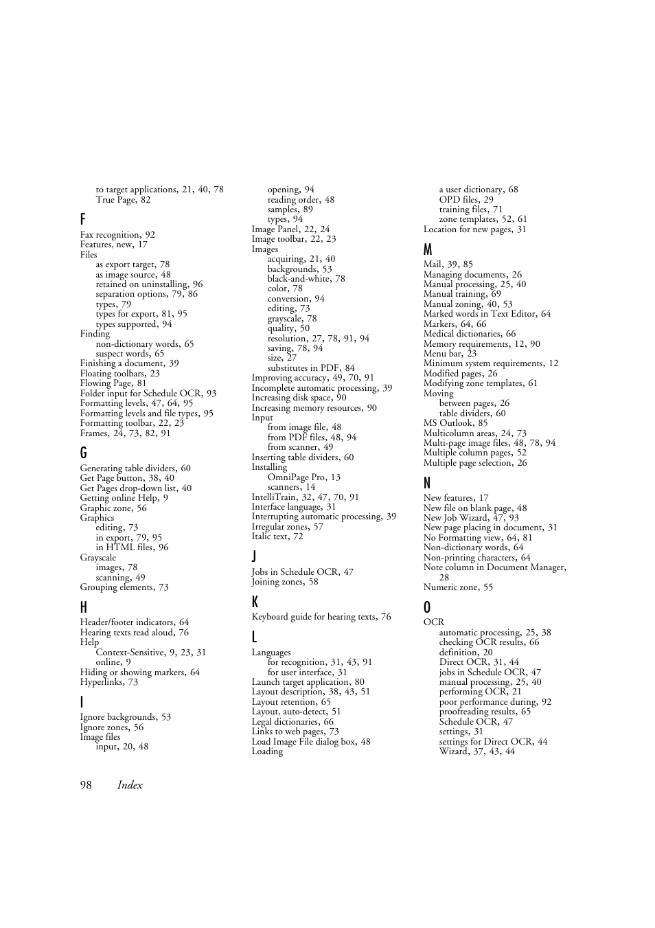 OmniWare Pro 12 ScanSoft User Manual | Page 98 / 100