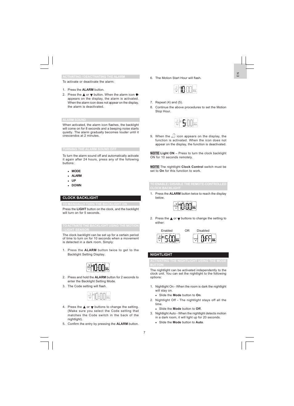 Oregon Scientific JUMBO RF WALL CLOCK WITH NIGHT SENSOR NR868 User Manual | Page 8 / 13