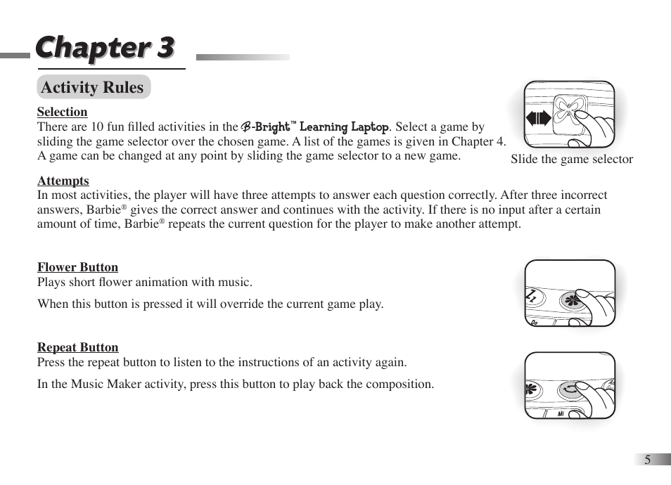 Chapter 3, Activity rules | Oregon Scientific B-Bright 086L004850-017 User Manual | Page 8 / 14