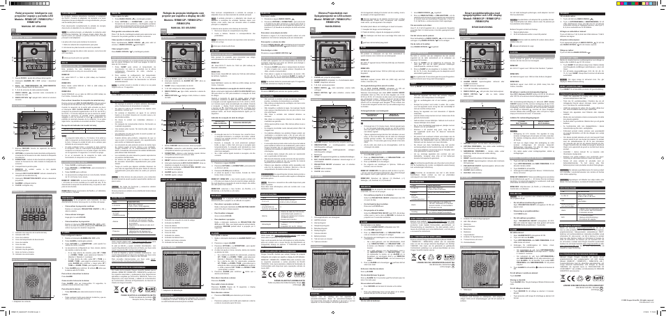 Manual de usuario, Manual do usuário, Handleiding nl | Bruksanvisning swe | Oregon Scientific Smart Projection Clock with Mirror Projector and LED Display RRM612P User Manual | Page 2 / 2