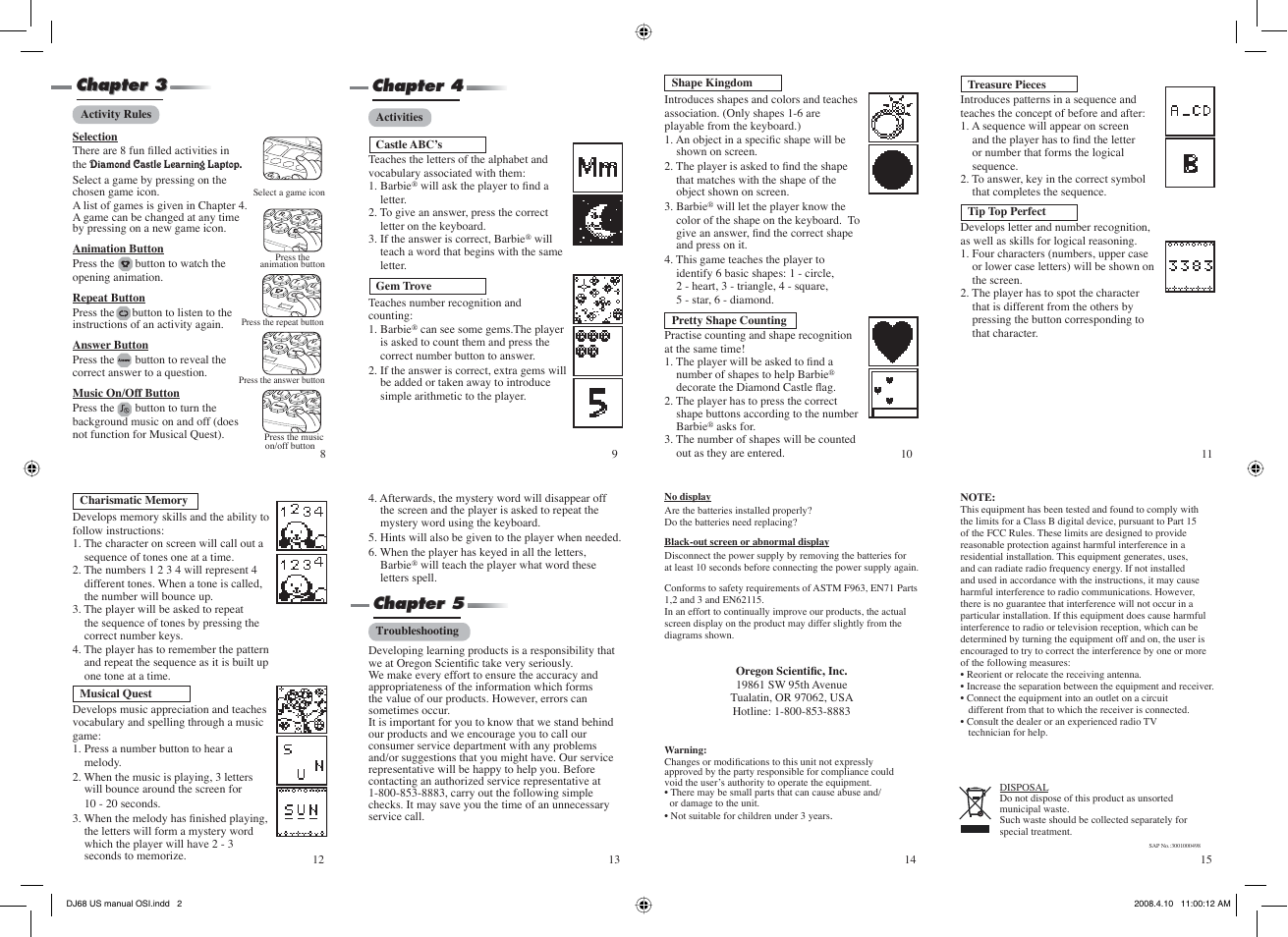 Chapter 5, Chapter 4, Chapter 4 chapter 3 chapter 3 | Oregon Scientific DJ68 User Manual | Page 2 / 2