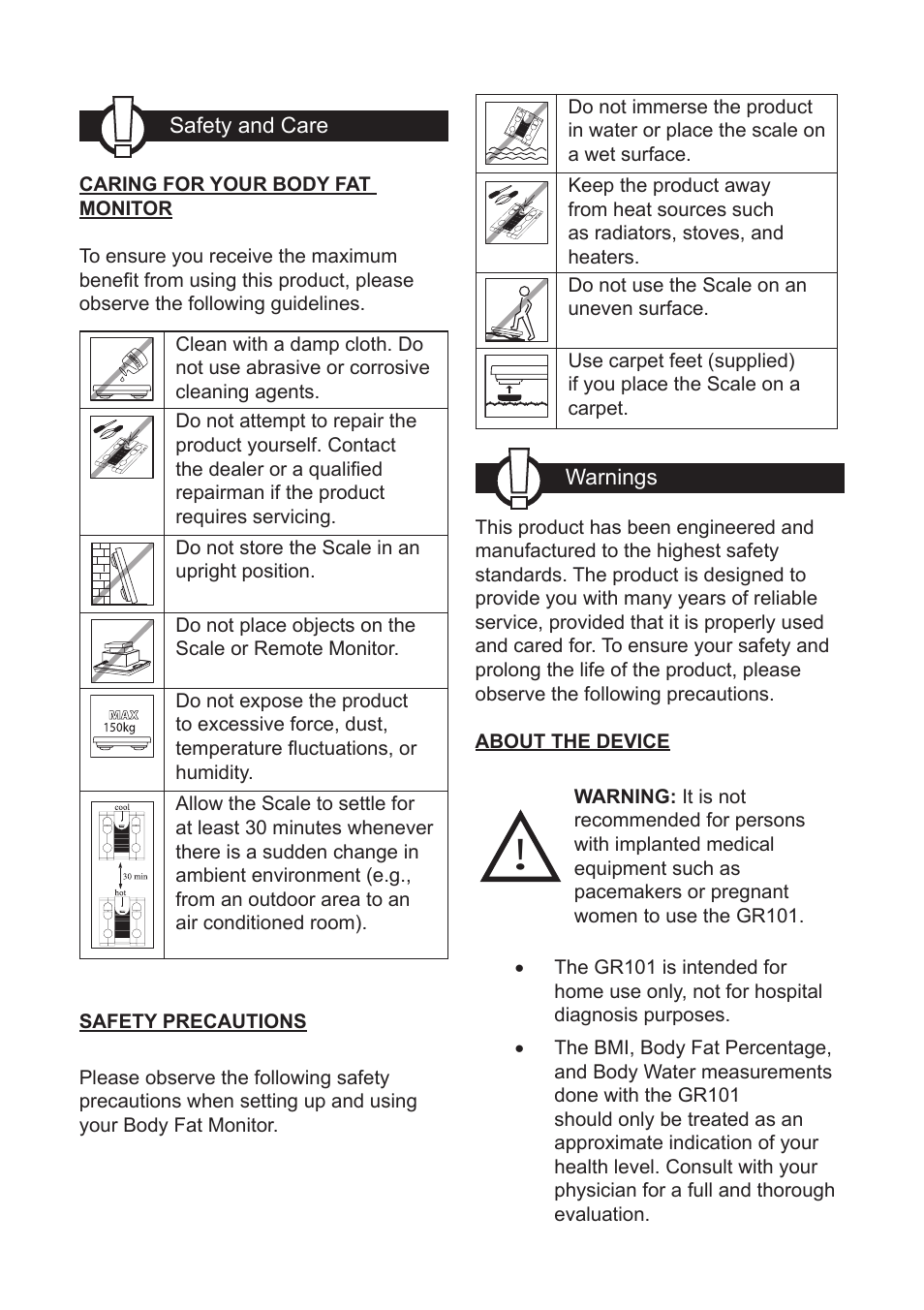 Oregon Scientific Body Fat Monitor with Wireless Remote Display GR101 User Manual | Page 13 / 15