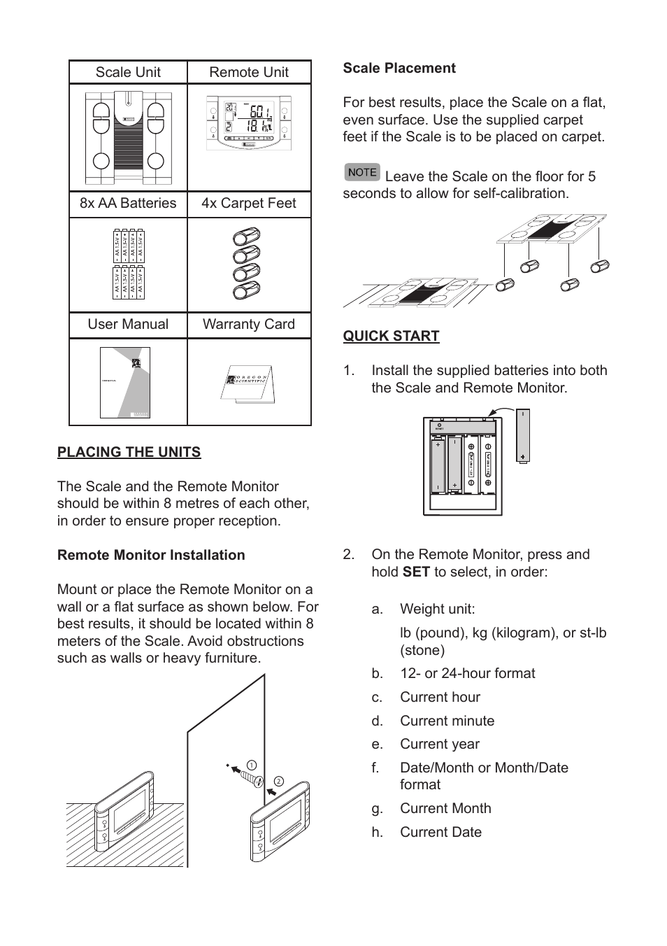 Oregon Scientific Body Fat Monitor with Wireless Remote Display GR101 User Manual | Page 3 / 15