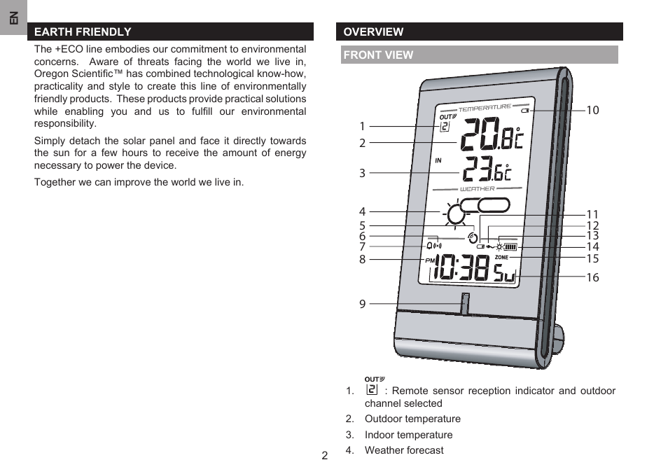 Oregon Scientific #NAME? BAR332ES/BAR332ESA/BAR332ESU User Manual | Page 2 / 12