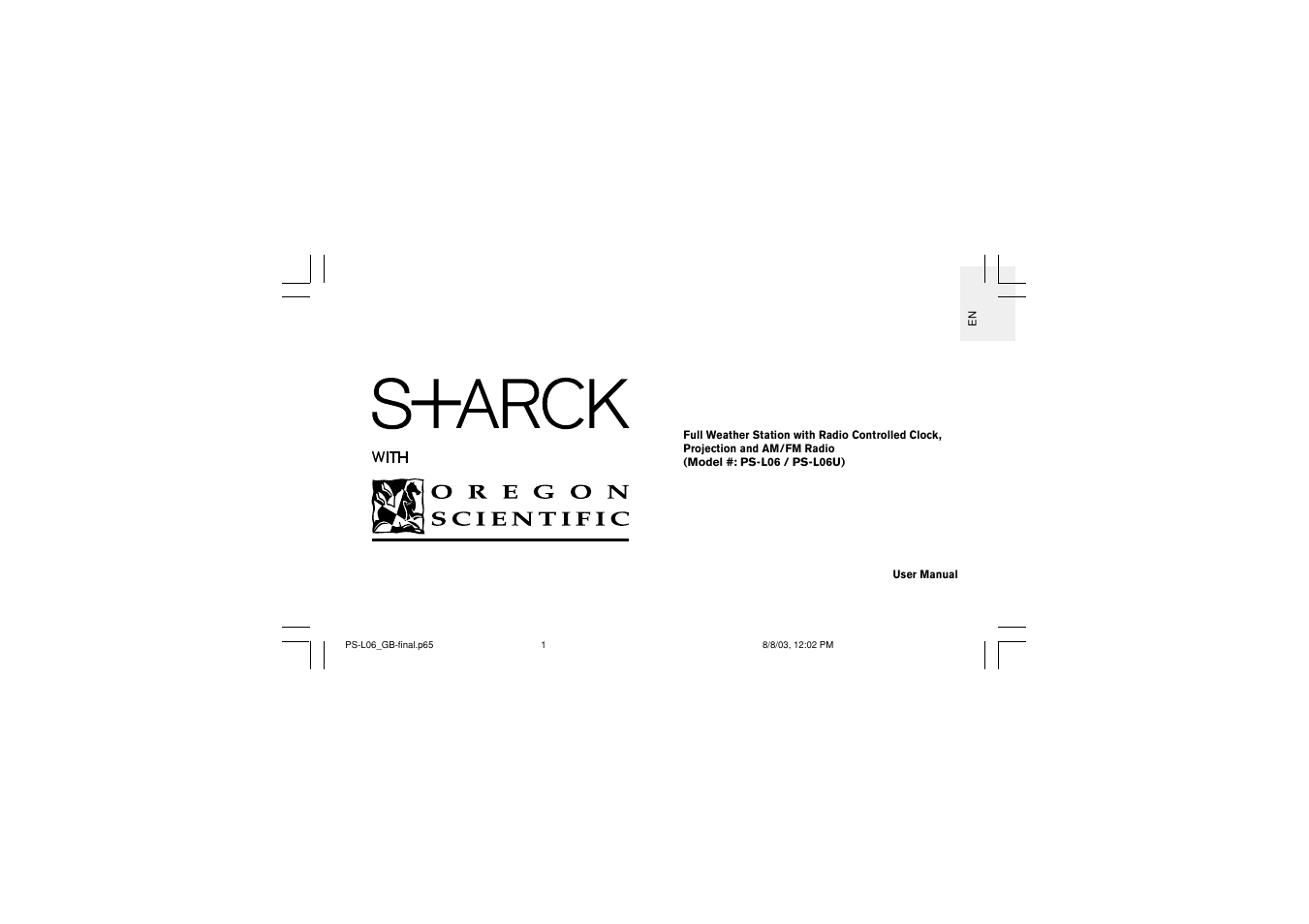 Oregon Scientific PS-L06U User Manual | 30 pages