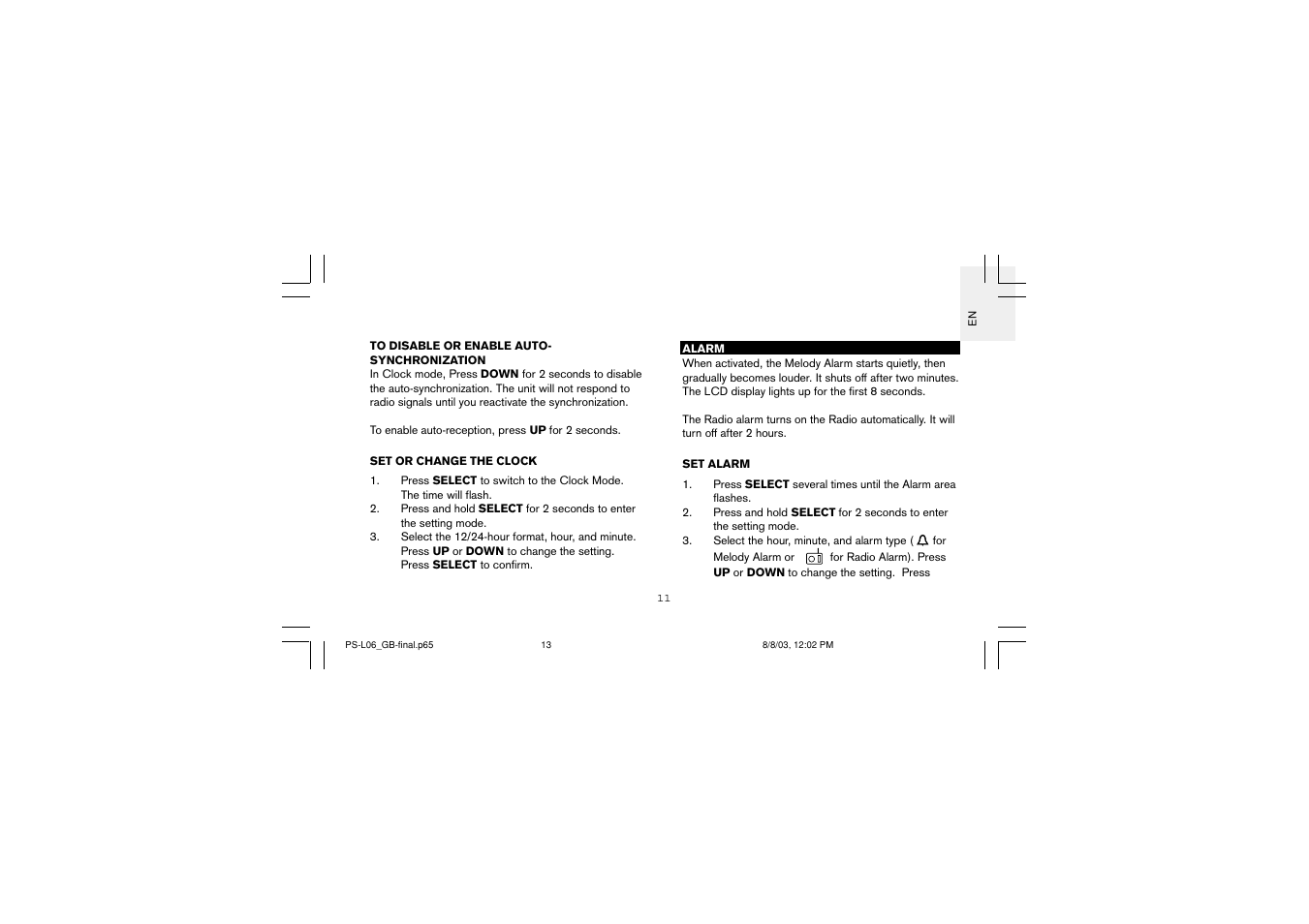 Oregon Scientific PS-L06U User Manual | Page 13 / 30