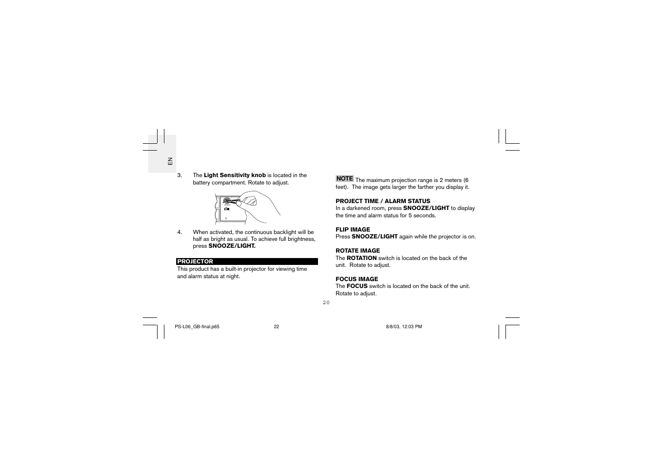 Oregon Scientific PS-L06U User Manual | Page 22 / 30