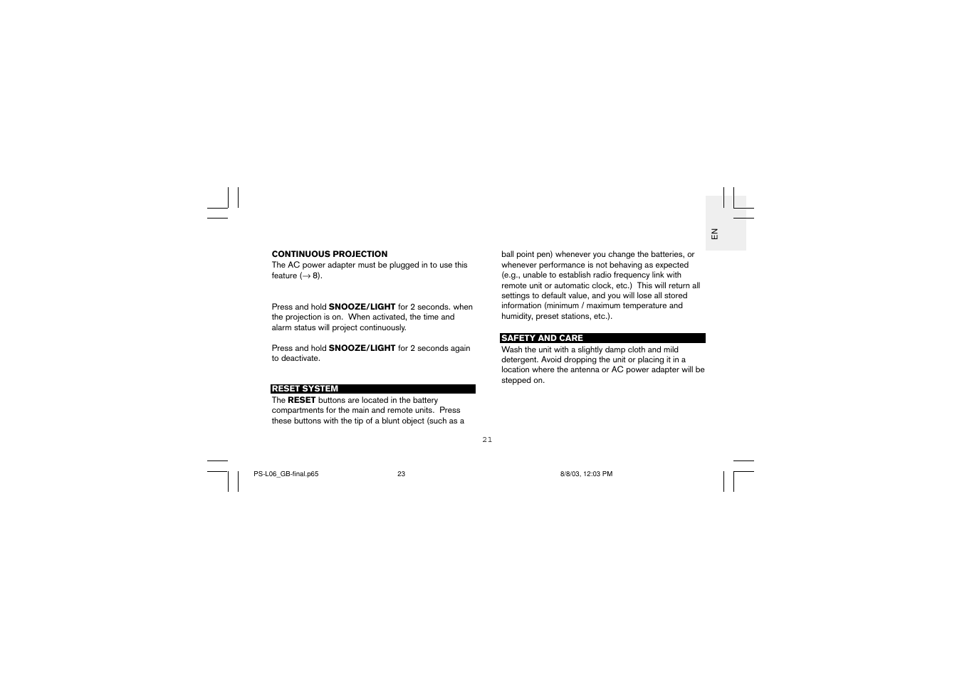 Oregon Scientific PS-L06U User Manual | Page 23 / 30