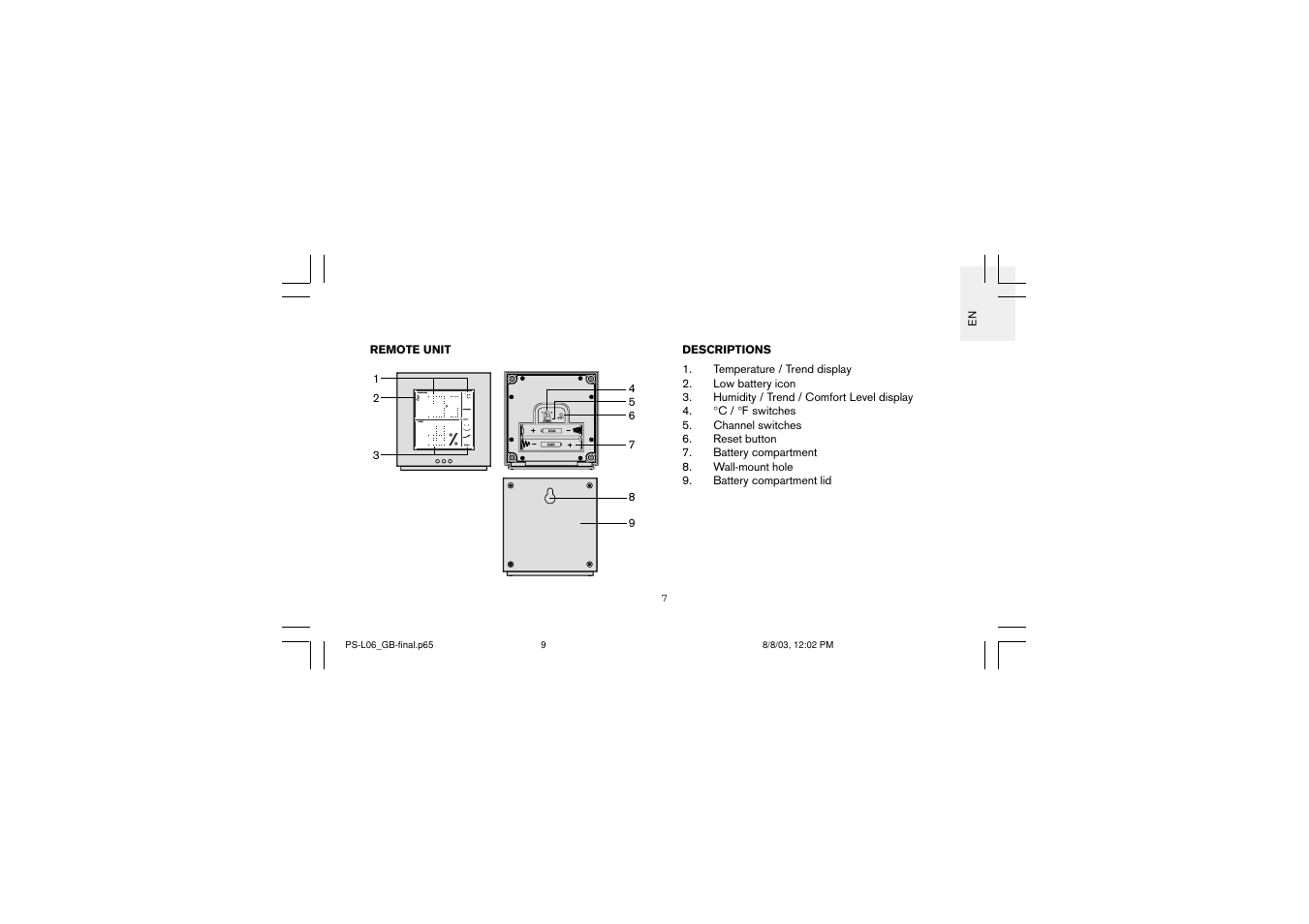 Oregon Scientific PS-L06U User Manual | Page 9 / 30