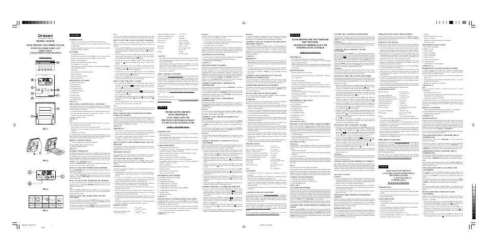 Oregon Scientific BA812E User Manual | 2 pages