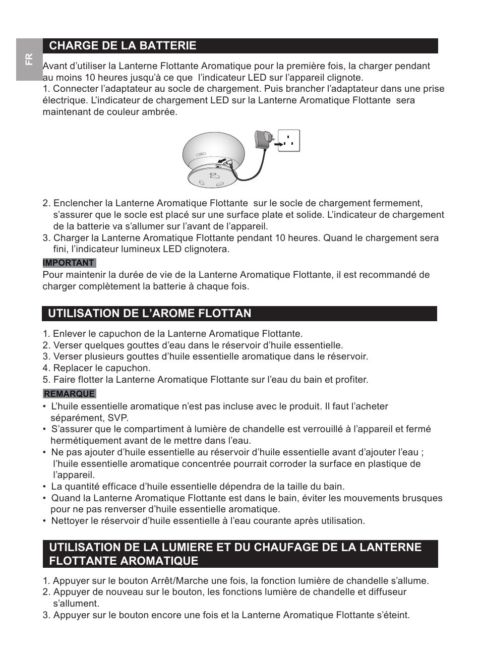 Utilisation de l’arome flottan | Oregon Scientific WS112 User Manual | Page 14 / 52