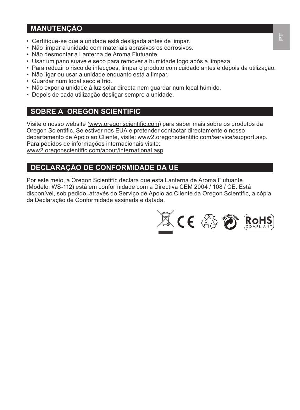 Oregon Scientific WS112 User Manual | Page 31 / 52