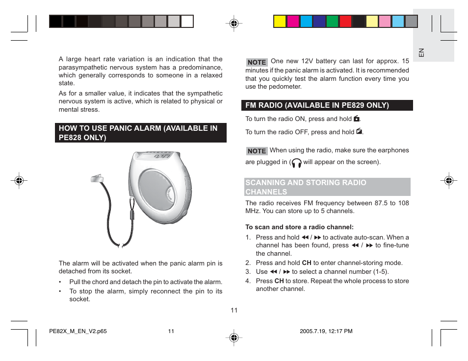 Oregon Scientific PE829 User Manual | Page 11 / 15
