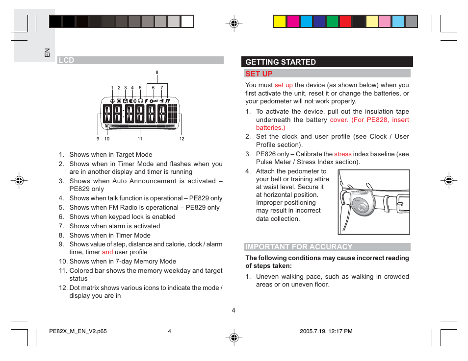 Oregon Scientific PE829 User Manual | Page 4 / 15