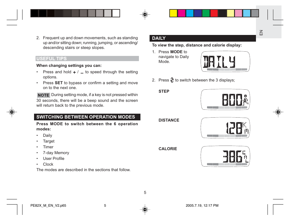 Oregon Scientific PE829 User Manual | Page 5 / 15
