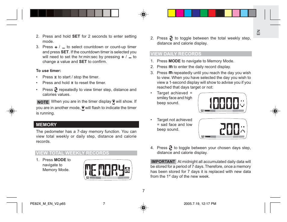 Oregon Scientific PE829 User Manual | Page 7 / 15