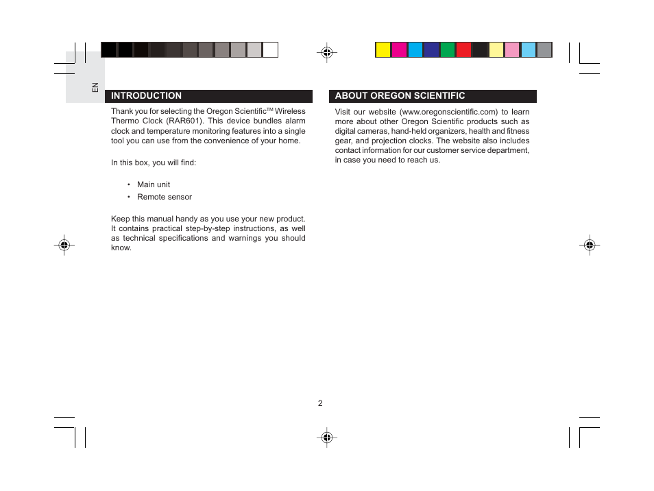 Oregon Scientific RAR601 User Manual | Page 3 / 15