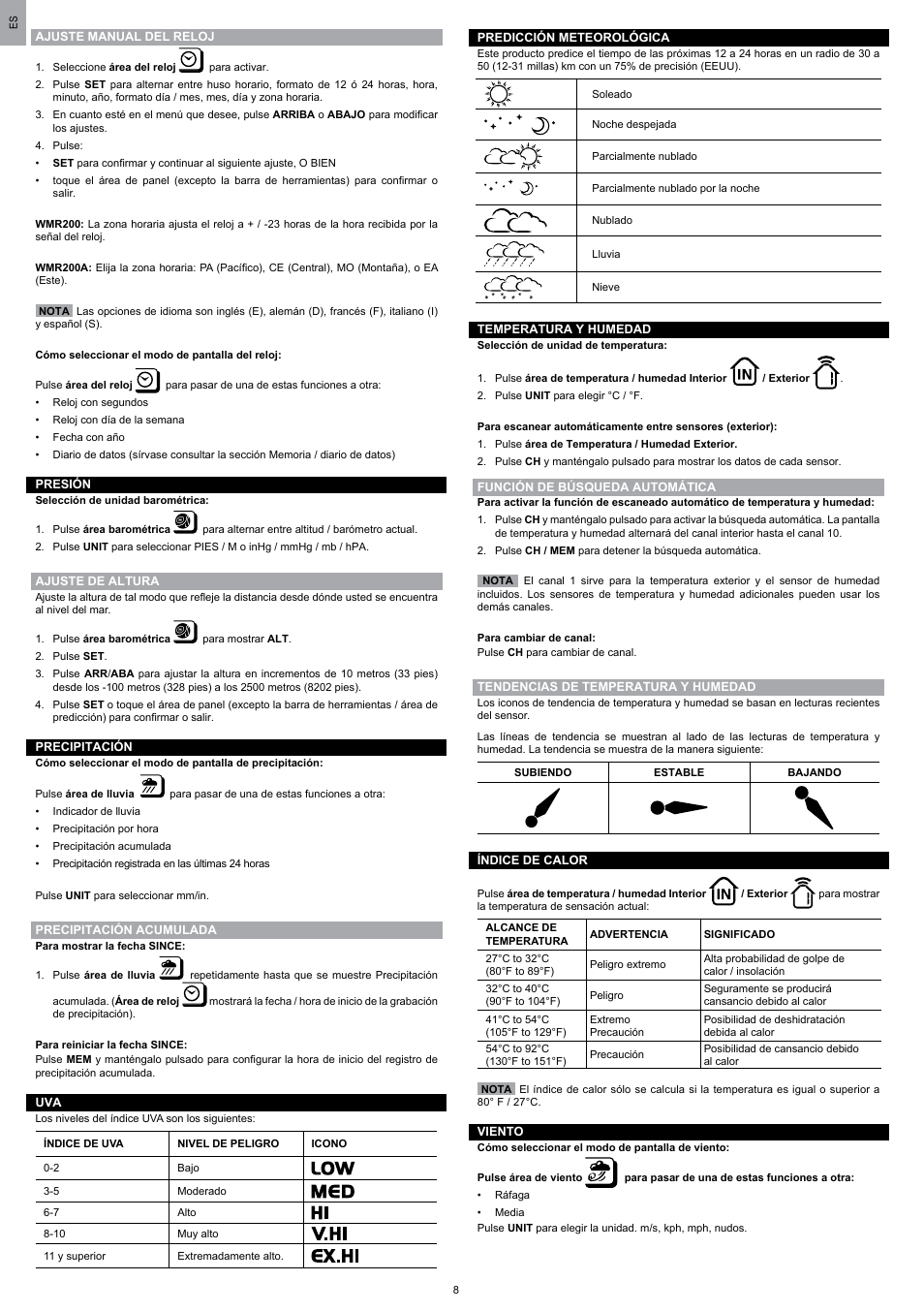 Oregon Scientific WMR200 User Manual | Page 20 / 95