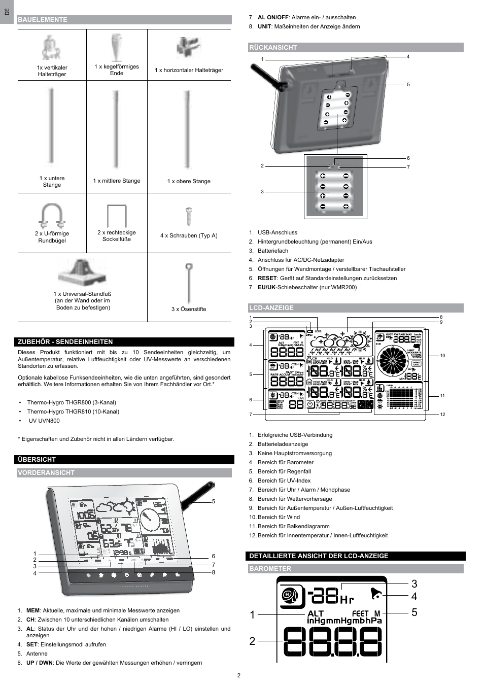 Feet m | Oregon Scientific WMR200 User Manual | Page 26 / 95