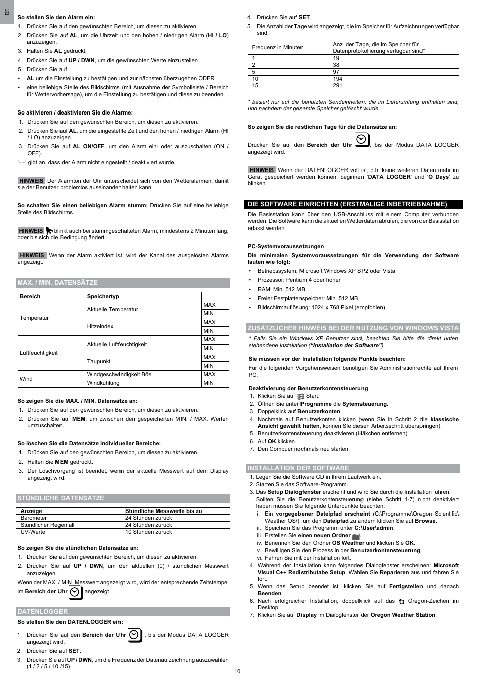 Oregon Scientific WMR200 User Manual | Page 34 / 95