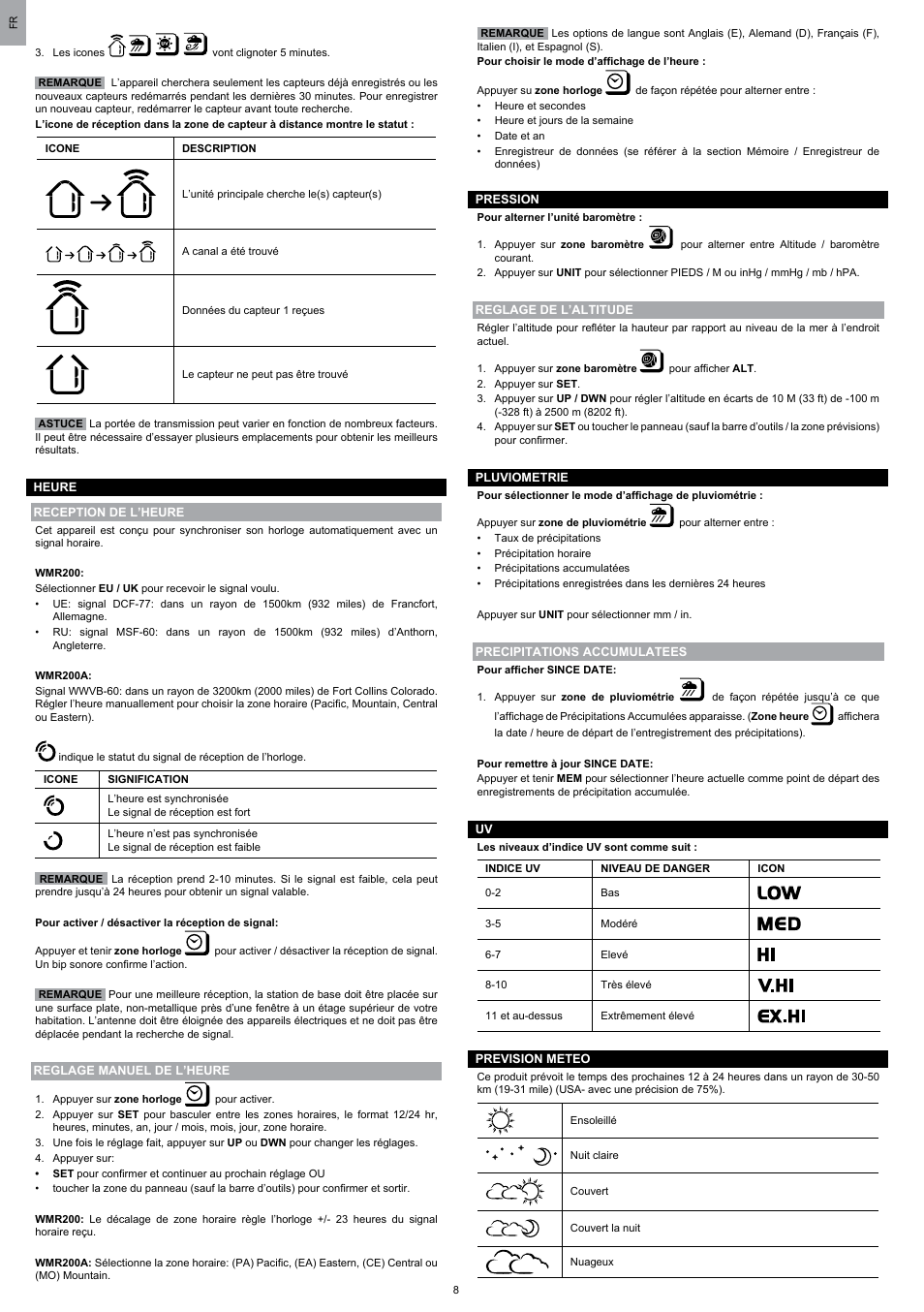 Oregon Scientific WMR200 User Manual | Page 44 / 95