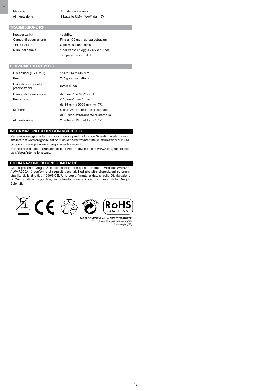 Oregon Scientific WMR200 User Manual | Page 60 / 95