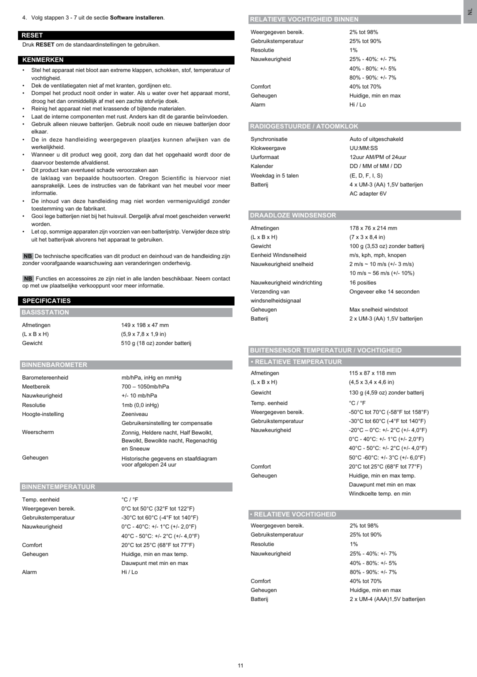 Oregon Scientific WMR200 User Manual | Page 71 / 95