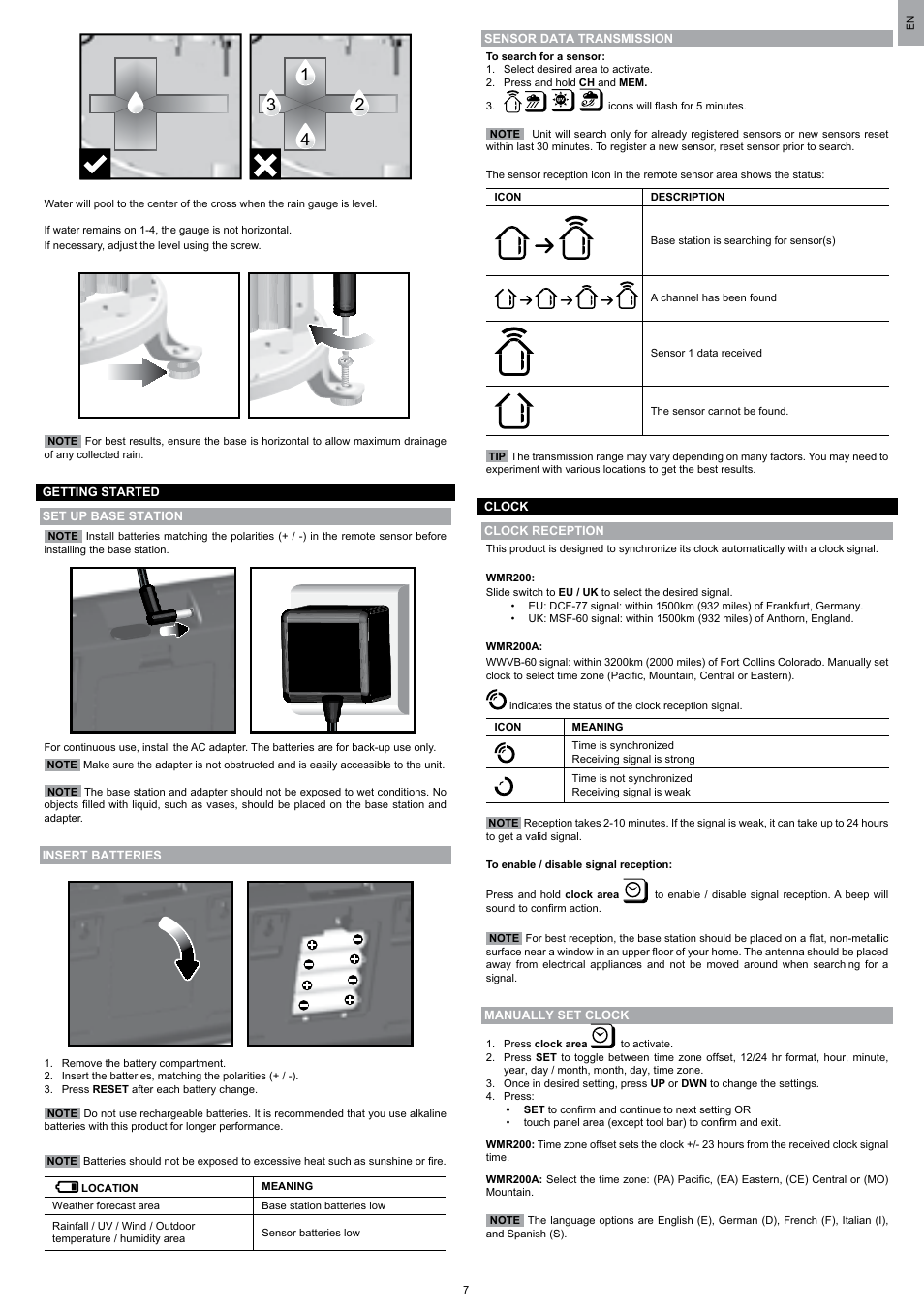 Oregon Scientific WMR200 User Manual | Page 8 / 95