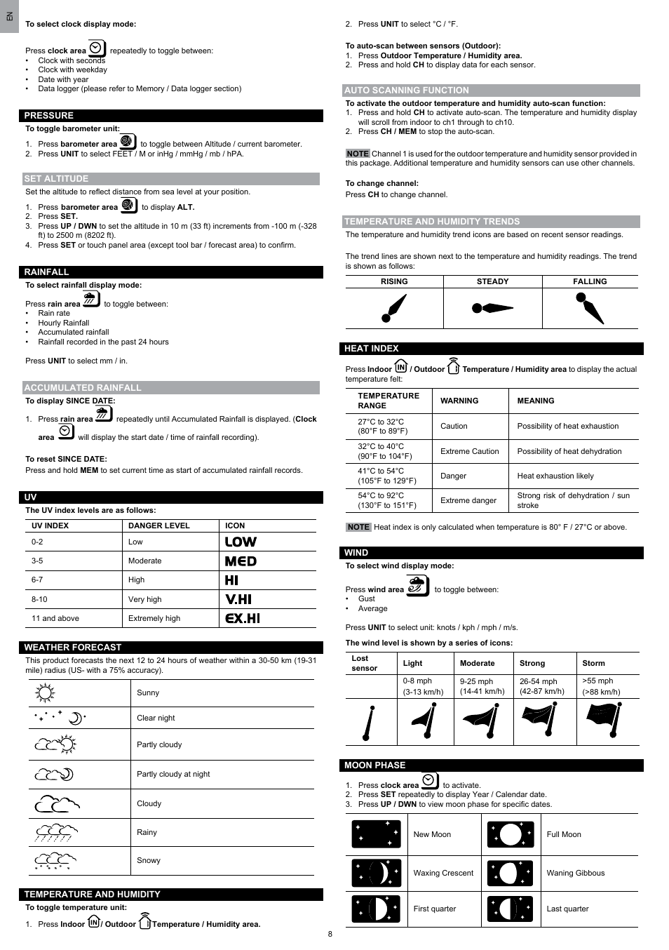 Oregon Scientific WMR200 User Manual | Page 9 / 95