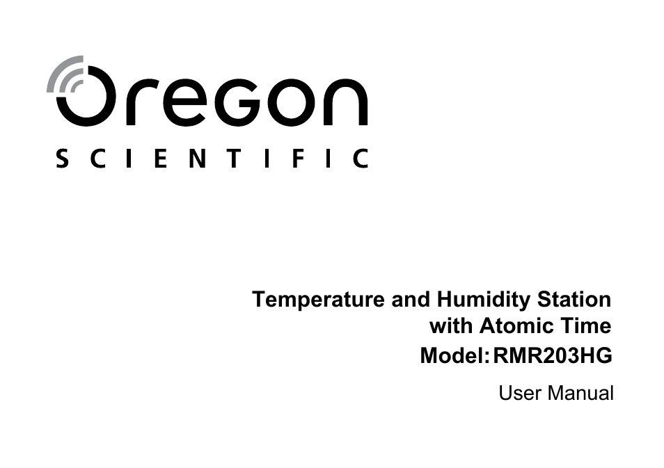 Oregon Scientific RMR203HG User Manual | 58 pages