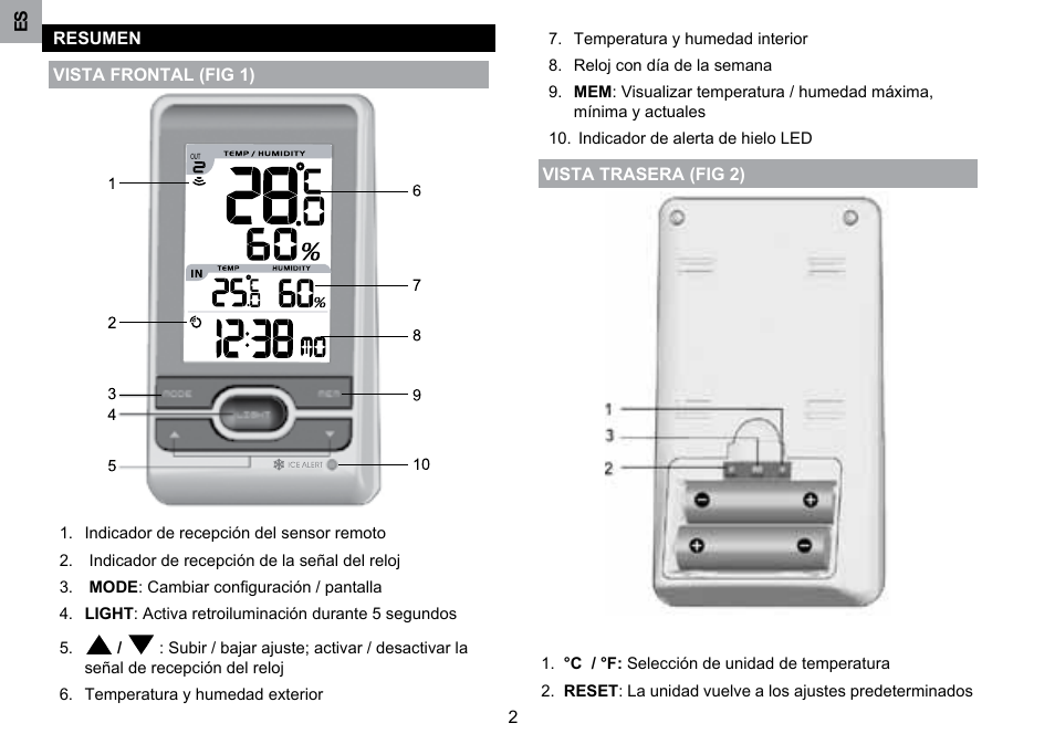 Oregon Scientific RMR203HG User Manual | Page 10 / 58